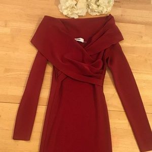 Do+Be Red Crossed Pencil Dress